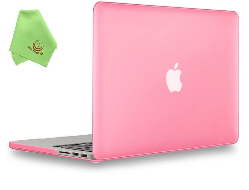 UESWILL Matte Hard Shell Case Cover Compatible with MacBook Pro (Retina, 13 inch, Early 2015/2014/2013/Late 2012), Model A1502/A1425, No CD-ROM, No USB-C, Pink - Image 1